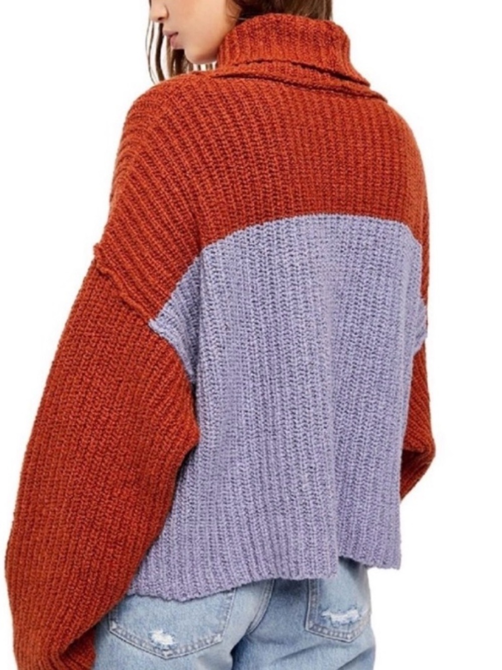 Free People Greater Than Cowl Neck Sweater Knit with Pattern - Picture 3 of 8